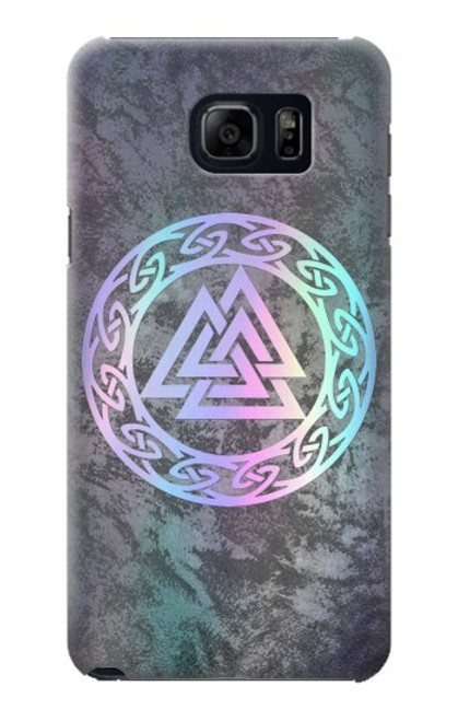 W3833 Valknut Odin Wotans Knot Hrungnir Heart Hülle Schutzhülle Taschen und Leder Flip für Samsung Galaxy S6 Edge Plus