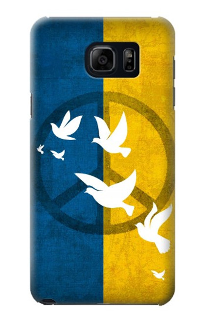 W3857 Peace Dove Ukraine Flag Hülle Schutzhülle Taschen und Leder Flip für Samsung Galaxy S6 Edge Plus