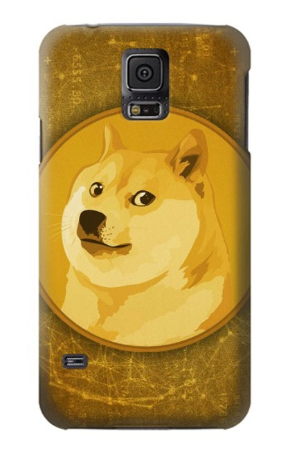 W3826 Dogecoin Shiba Hülle Schutzhülle Taschen und Leder Flip für Samsung Galaxy S5