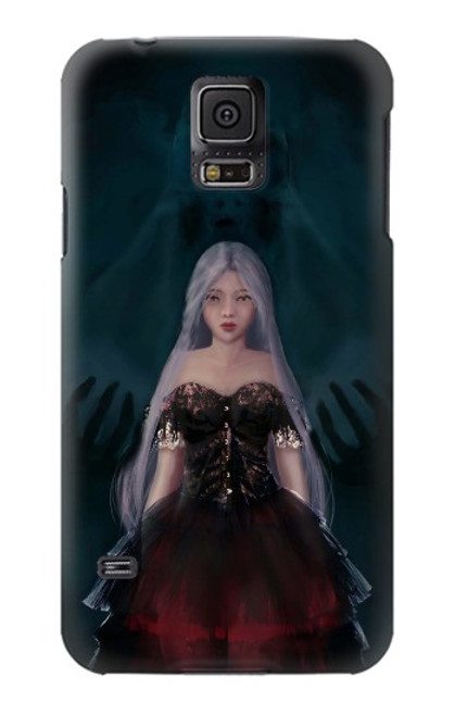 W3847 Lilith Devil Bride Gothic Girl Skull Grim Reaper Hülle Schutzhülle Taschen und Leder Flip für Samsung Galaxy S5