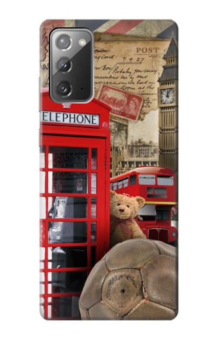 W3856 Vintage London British Hülle Schutzhülle Taschen und Leder Flip für Samsung Galaxy Note 20