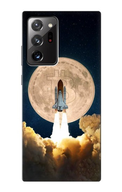 W3859 Bitcoin to the Moon Hülle Schutzhülle Taschen und Leder Flip für Samsung Galaxy Note 20 Ultra, Ultra 5G