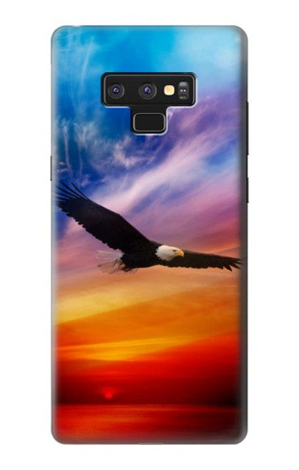 W3841 Bald Eagle Flying Colorful Sky Hülle Schutzhülle Taschen und Leder Flip für Note 9 Samsung Galaxy Note9