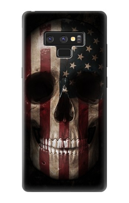 W3850 American Flag Skull Hülle Schutzhülle Taschen und Leder Flip für Note 9 Samsung Galaxy Note9