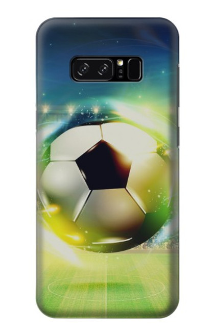 W3844 Glowing Football Soccer Ball Hülle Schutzhülle Taschen und Leder Flip für Note 8 Samsung Galaxy Note8