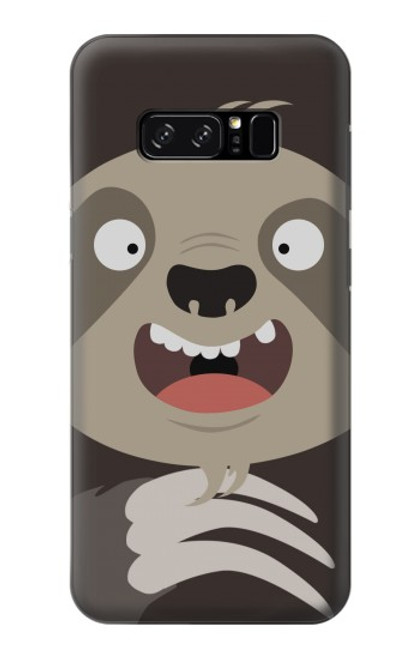 W3855 Sloth Face Cartoon Hülle Schutzhülle Taschen und Leder Flip für Note 8 Samsung Galaxy Note8