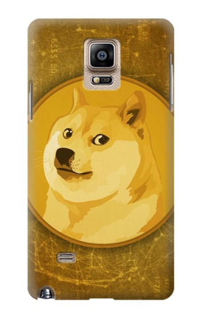 W3826 Dogecoin Shiba Hülle Schutzhülle Taschen und Leder Flip für Samsung Galaxy Note 4