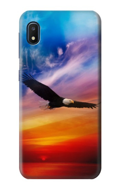 W3841 Bald Eagle Flying Colorful Sky Hülle Schutzhülle Taschen und Leder Flip für Samsung Galaxy A10e
