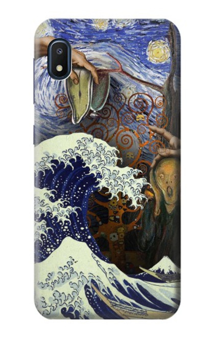 W3851 World of Art Van Gogh Hokusai Da Vinci Hülle Schutzhülle Taschen und Leder Flip für Samsung Galaxy A10e