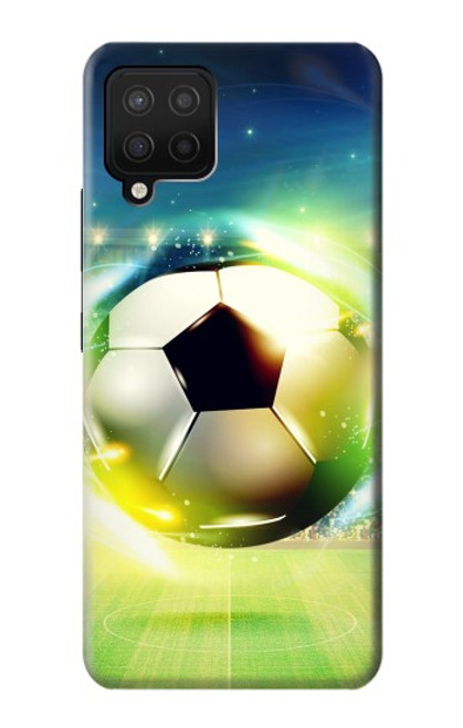 W3844 Glowing Football Soccer Ball Hülle Schutzhülle Taschen und Leder Flip für Samsung Galaxy A12