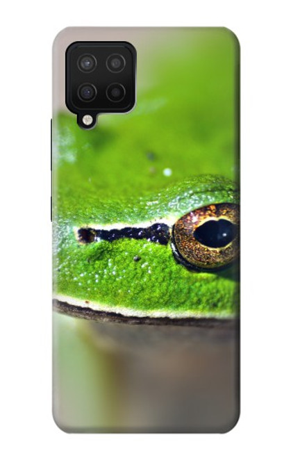 W3845 Green frog Hülle Schutzhülle Taschen und Leder Flip für Samsung Galaxy A12