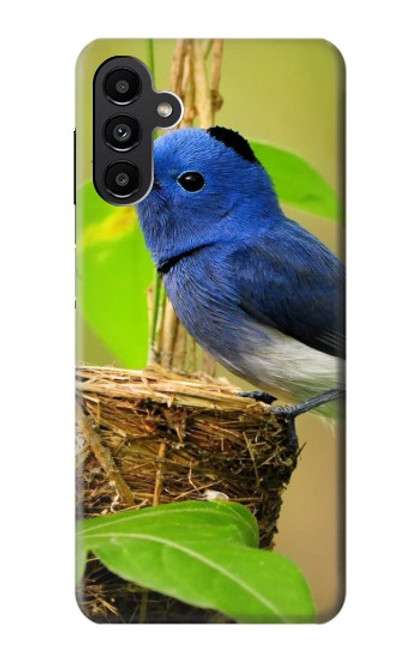 W3839 Bluebird of Happiness Blue Bird Hülle Schutzhülle Taschen und Leder Flip für Samsung Galaxy A13 5G