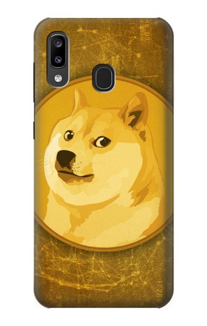 W3826 Dogecoin Shiba Hülle Schutzhülle Taschen und Leder Flip für Samsung Galaxy A20, Galaxy A30