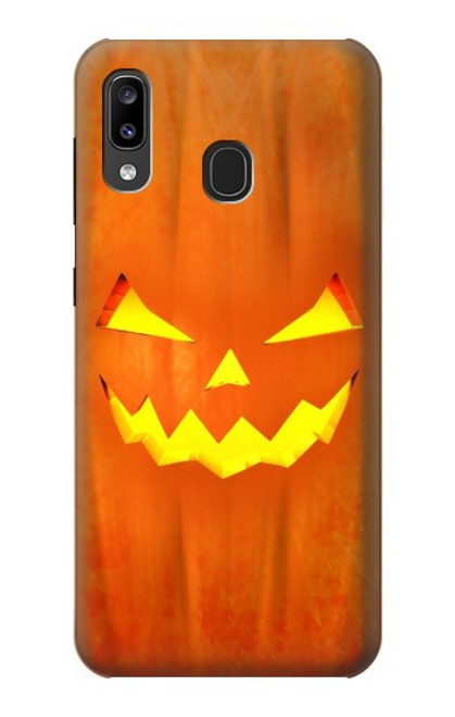 W3828 Pumpkin Halloween Hülle Schutzhülle Taschen und Leder Flip für Samsung Galaxy A20, Galaxy A30