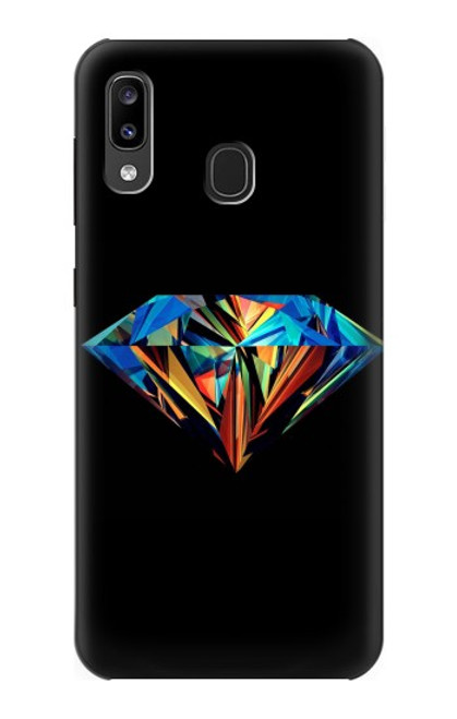W3842 Abstract Colorful Diamond Hülle Schutzhülle Taschen und Leder Flip für Samsung Galaxy A20, Galaxy A30