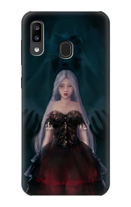 W3847 Lilith Devil Bride Gothic Girl Skull Grim Reaper Hülle Schutzhülle Taschen und Leder Flip für Samsung Galaxy A20, Galaxy A30