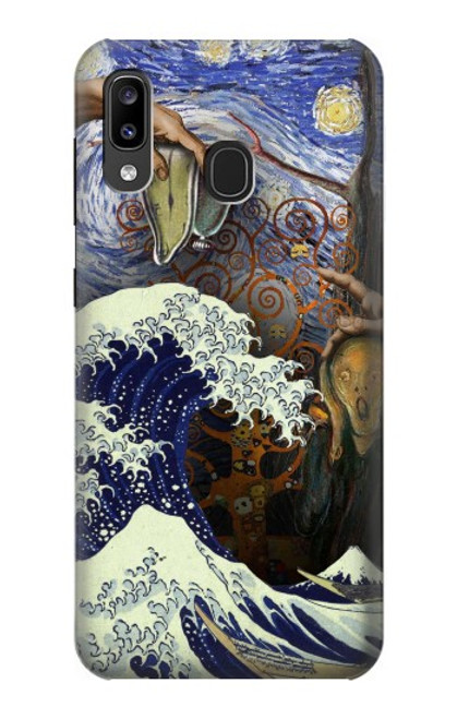 W3851 World of Art Van Gogh Hokusai Da Vinci Hülle Schutzhülle Taschen und Leder Flip für Samsung Galaxy A20, Galaxy A30