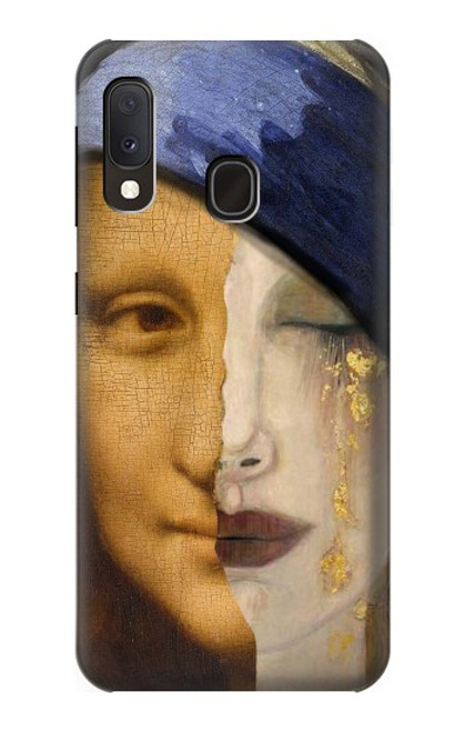 W3853 Mona Lisa Gustav Klimt Vermeer Hülle Schutzhülle Taschen und Leder Flip für Samsung Galaxy A20e