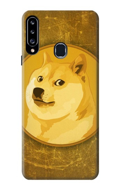 W3826 Dogecoin Shiba Hülle Schutzhülle Taschen und Leder Flip für Samsung Galaxy A20s