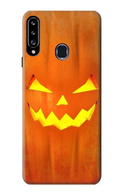 W3828 Pumpkin Halloween Hülle Schutzhülle Taschen und Leder Flip für Samsung Galaxy A20s