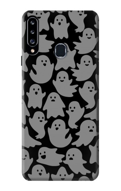 W3835 Cute Ghost Pattern Hülle Schutzhülle Taschen und Leder Flip für Samsung Galaxy A20s