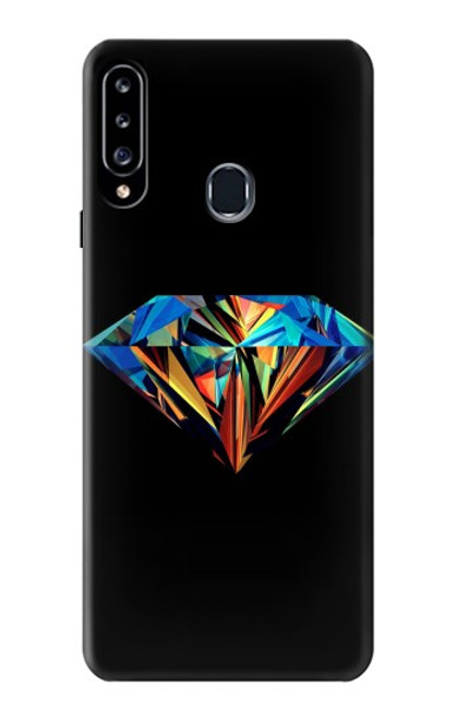 W3842 Abstract Colorful Diamond Hülle Schutzhülle Taschen und Leder Flip für Samsung Galaxy A20s