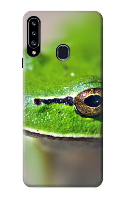 W3845 Green frog Hülle Schutzhülle Taschen und Leder Flip für Samsung Galaxy A20s