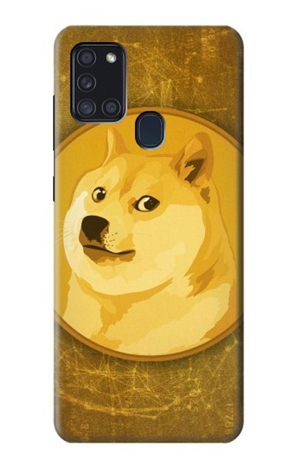W3826 Dogecoin Shiba Hülle Schutzhülle Taschen und Leder Flip für Samsung Galaxy A21s