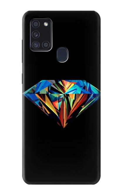 W3842 Abstract Colorful Diamond Hülle Schutzhülle Taschen und Leder Flip für Samsung Galaxy A21s