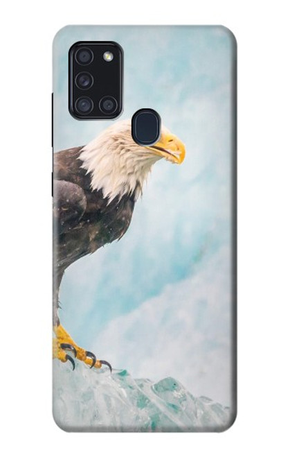 W3843 Bald Eagle On Ice Hülle Schutzhülle Taschen und Leder Flip für Samsung Galaxy A21s