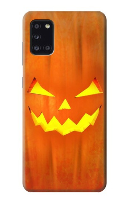 W3828 Pumpkin Halloween Hülle Schutzhülle Taschen und Leder Flip für Samsung Galaxy A31