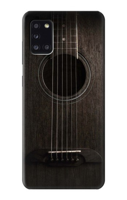 W3834 Old Woods Black Guitar Hülle Schutzhülle Taschen und Leder Flip für Samsung Galaxy A31