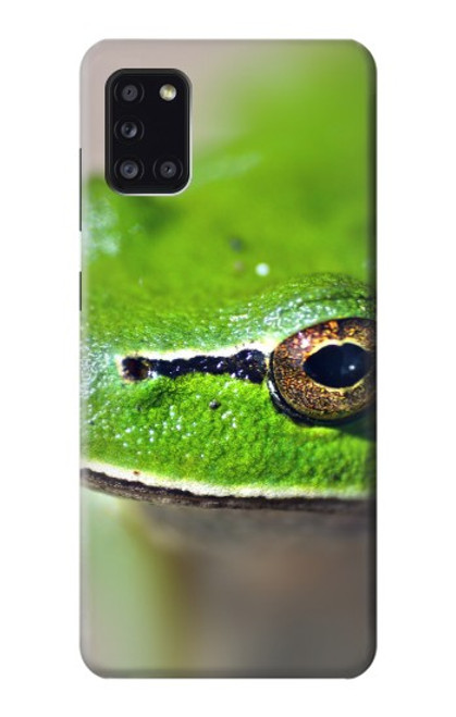 W3845 Green frog Hülle Schutzhülle Taschen und Leder Flip für Samsung Galaxy A31