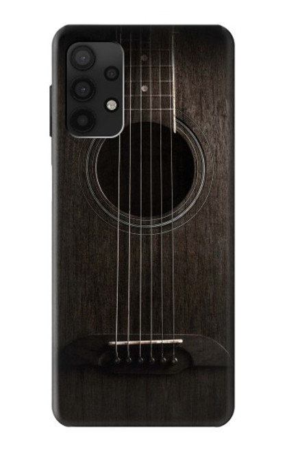 W3834 Old Woods Black Guitar Hülle Schutzhülle Taschen und Leder Flip für Samsung Galaxy A32 4G