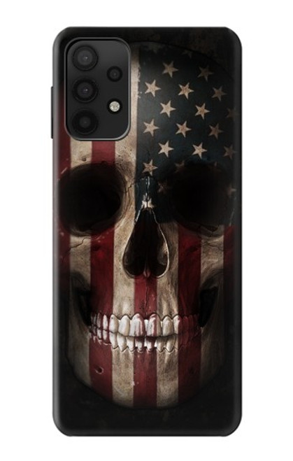 W3850 American Flag Skull Hülle Schutzhülle Taschen und Leder Flip für Samsung Galaxy A32 5G