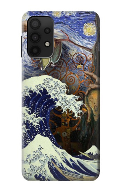 W3851 World of Art Van Gogh Hokusai Da Vinci Hülle Schutzhülle Taschen und Leder Flip für Samsung Galaxy A32 5G