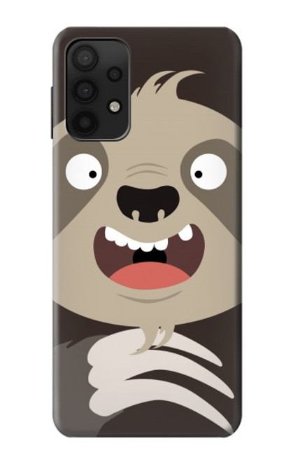 W3855 Sloth Face Cartoon Hülle Schutzhülle Taschen und Leder Flip für Samsung Galaxy A32 5G