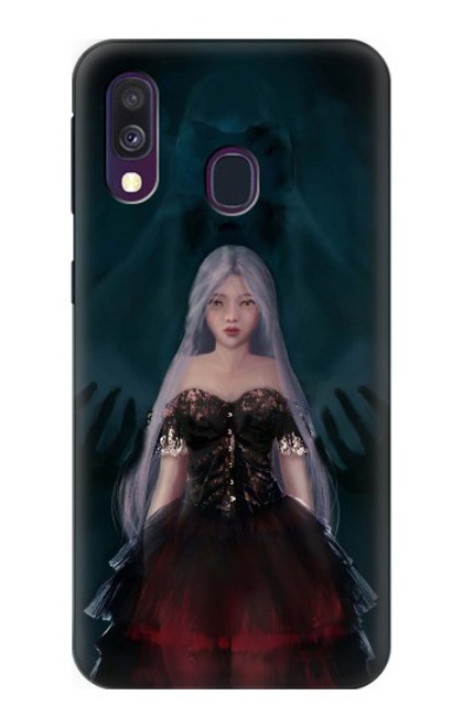 W3847 Lilith Devil Bride Gothic Girl Skull Grim Reaper Hülle Schutzhülle Taschen und Leder Flip für Samsung Galaxy A40