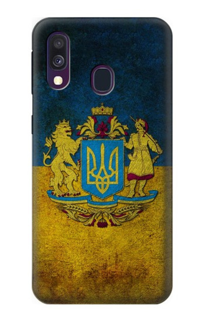 W3858 Ukraine Vintage Flag Hülle Schutzhülle Taschen und Leder Flip für Samsung Galaxy A40