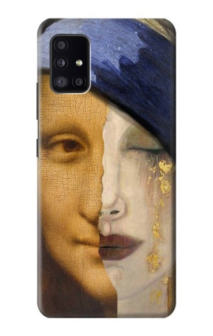 W3853 Mona Lisa Gustav Klimt Vermeer Hülle Schutzhülle Taschen und Leder Flip für Samsung Galaxy A41