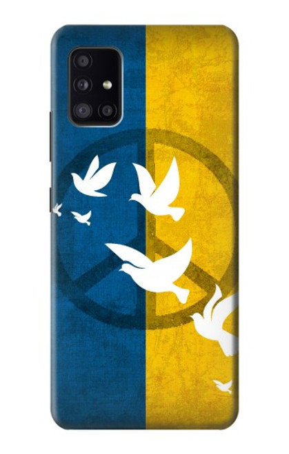 W3857 Peace Dove Ukraine Flag Hülle Schutzhülle Taschen und Leder Flip für Samsung Galaxy A41