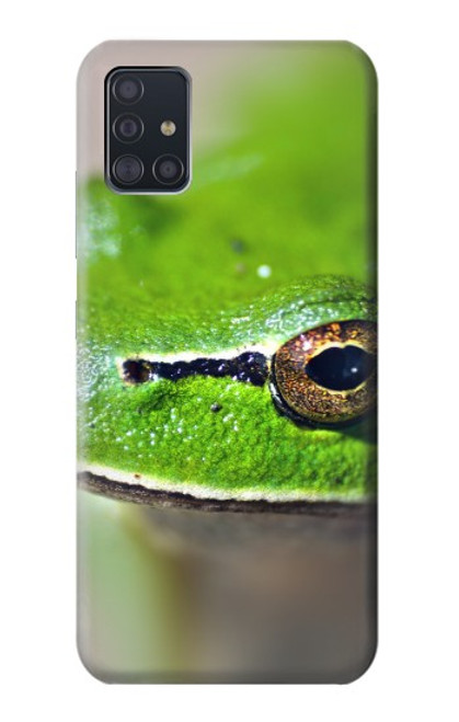 W3845 Green frog Hülle Schutzhülle Taschen und Leder Flip für Samsung Galaxy A51 5G