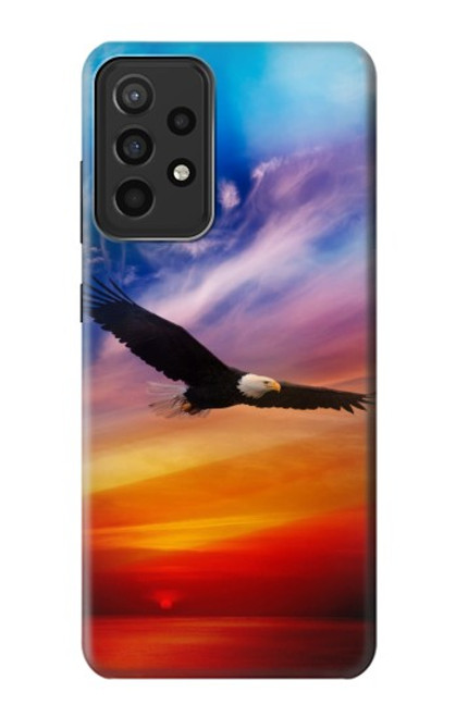 W3841 Bald Eagle Flying Colorful Sky Hülle Schutzhülle Taschen und Leder Flip für Samsung Galaxy A52s 5G