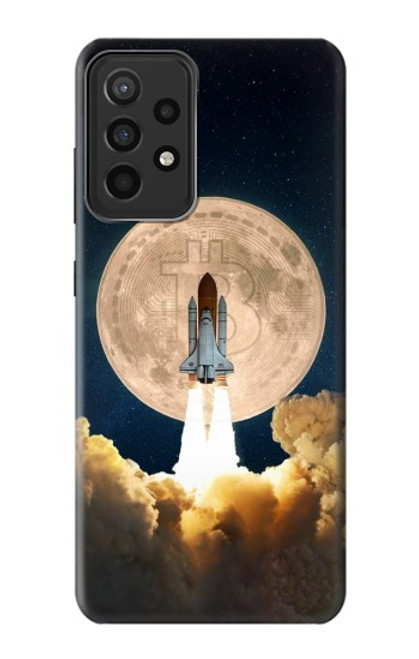 W3859 Bitcoin to the Moon Hülle Schutzhülle Taschen und Leder Flip für Samsung Galaxy A52s 5G