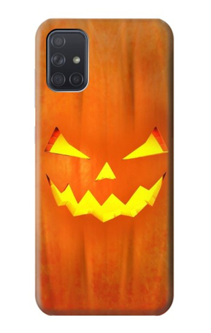 W3828 Pumpkin Halloween Hülle Schutzhülle Taschen und Leder Flip für Samsung Galaxy A71 5G