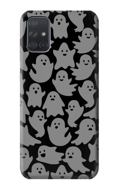 W3835 Cute Ghost Pattern Hülle Schutzhülle Taschen und Leder Flip für Samsung Galaxy A71 5G