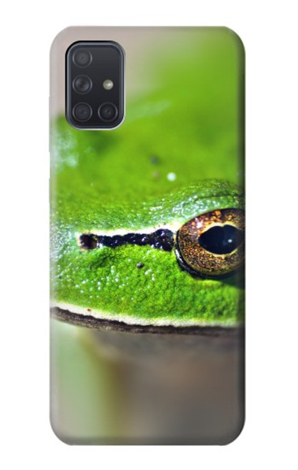 W3845 Green frog Hülle Schutzhülle Taschen und Leder Flip für Samsung Galaxy A71 5G