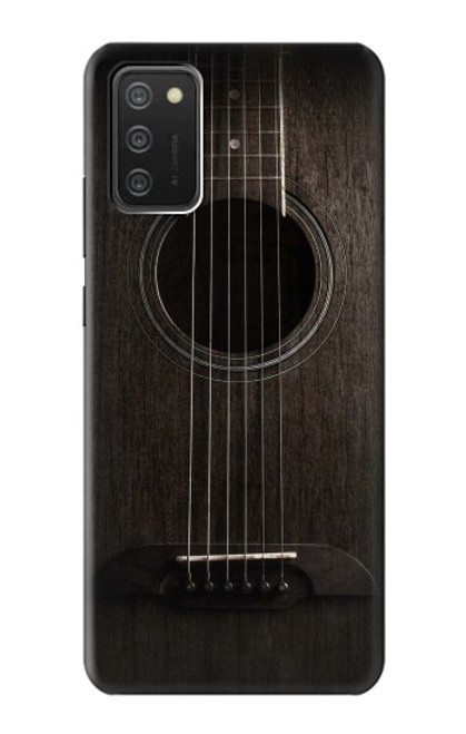 W3834 Old Woods Black Guitar Hülle Schutzhülle Taschen und Leder Flip für Samsung Galaxy A03S