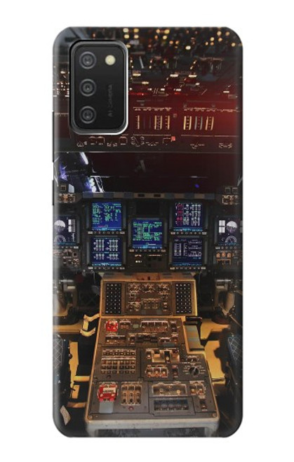 W3836 Airplane Cockpit Hülle Schutzhülle Taschen und Leder Flip für Samsung Galaxy A03S