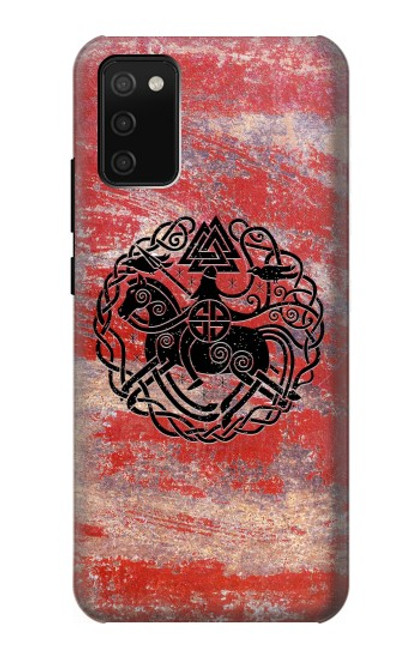 W3831 Viking Norse Ancient Symbol Hülle Schutzhülle Taschen und Leder Flip für Samsung Galaxy A02s, Galaxy M02s  (NOT FIT with Galaxy A02s Verizon SM-A025V)